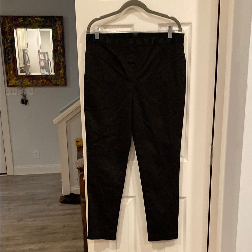 Dkny Black Tapered Trousers High-Waisted